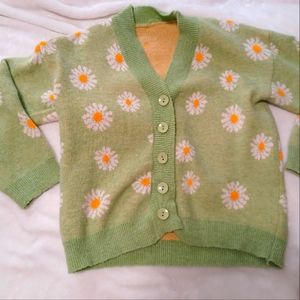 Womens flower sweater cardigan